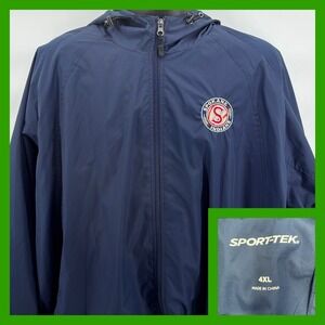 Spokane Indians MiLB Baseball Sport-Tek Hooded Windbreaker Jacket Navy Blue 4XL